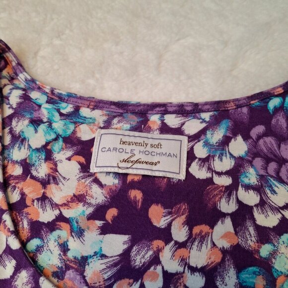 Carole Hochman Heavenly Soft Nightgown & Robe Set Sz PL Maxi floral Boho Artsy - Picture 9 of 16